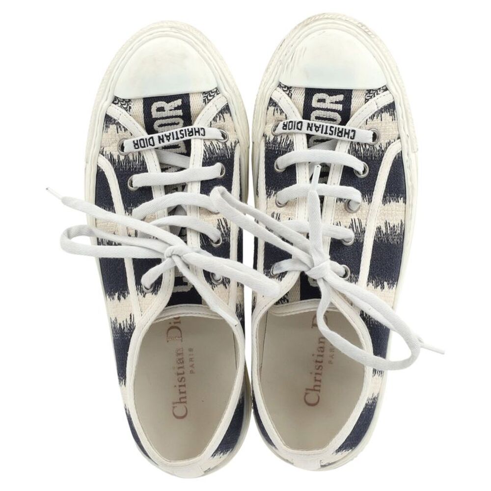 Dior D-Stripes Walk 'N' Dior Low-Top Sneakers in Multicolor Canvas - Picture 3 of 10
